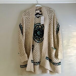 ++Zadig & Voltaire Sweater Crochet Merino Wool Sweater, Size Small++